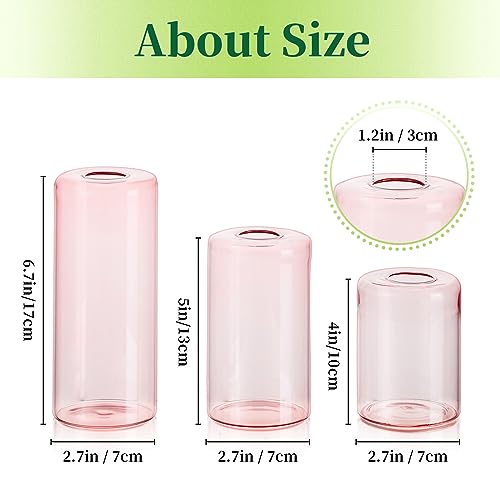 12pcs Pink Glass Bud Vases C270806