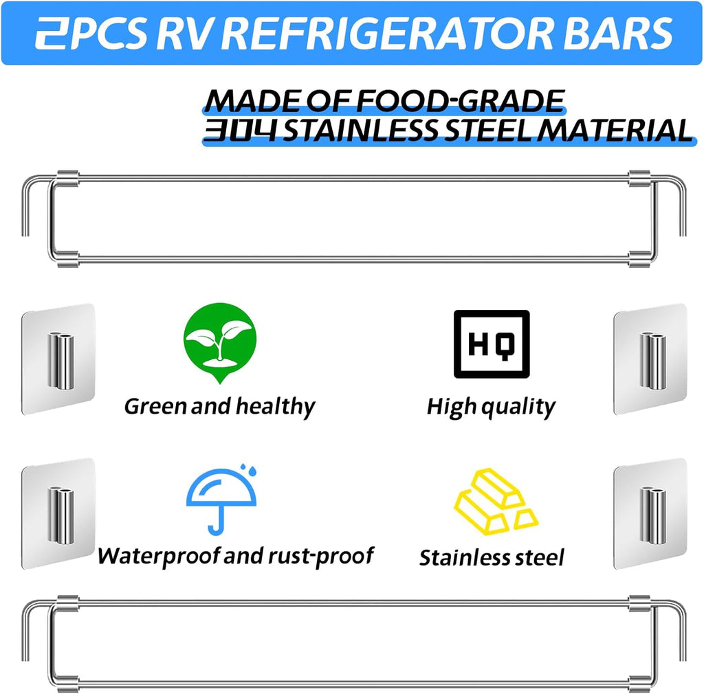 Stainless Steel Adjustable Refrigerator Tension Rods (2 Pack) Z849885