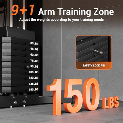 Multifunctional Home Gym Equipment with 150LBS Weight Stack U115