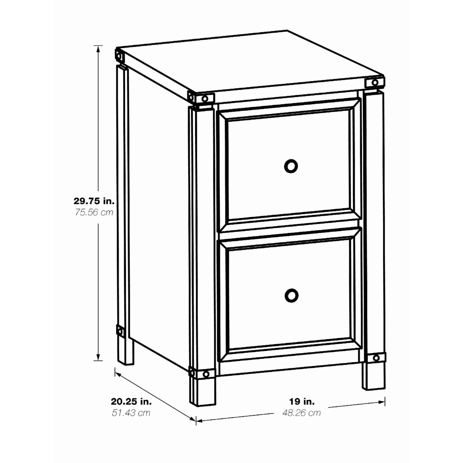 2-Drawer Wood File Cabinet in Champagne Oak C3454