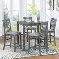 5 Piece Counter Height Dining Table Set with 4 Upholstered Chairs, Dove Gray P504