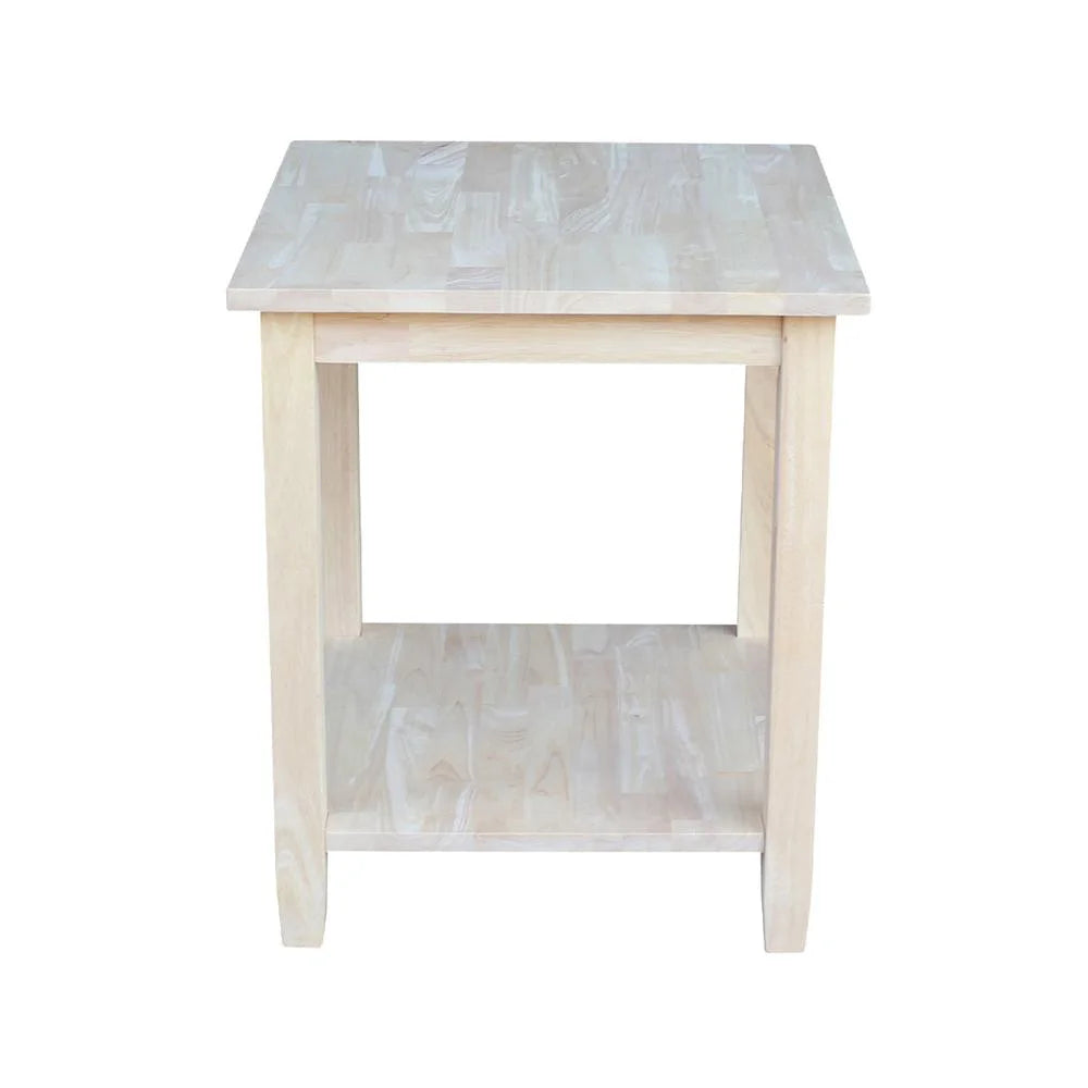 Solid Wood End Table Unfinished W3212
