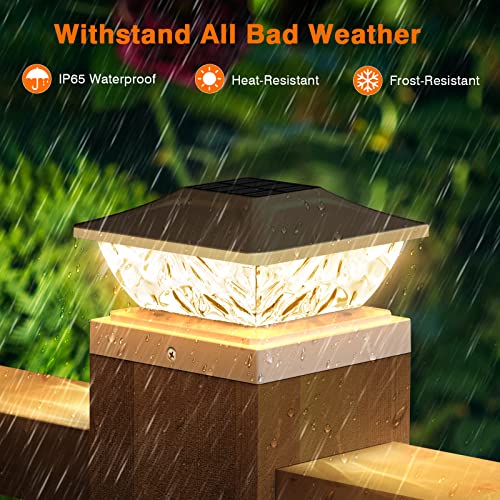 12 Pack Solar Post Cap Lights for 4x4 4.5x4.5 5x5 Posts M6102