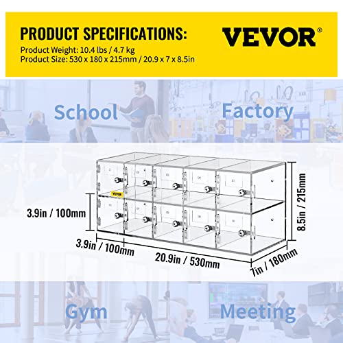 20 Slots Acrylic Wall-Mounted Cabinet with Door Locks and Keys Z2861