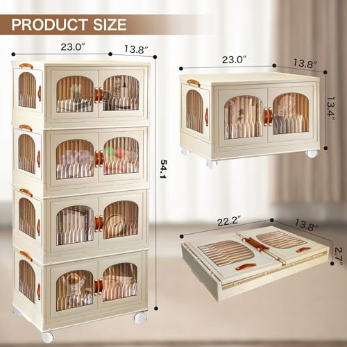 3 Pack 25.2 Gallon Collapsible Plastic Storage Bins with Lids O630