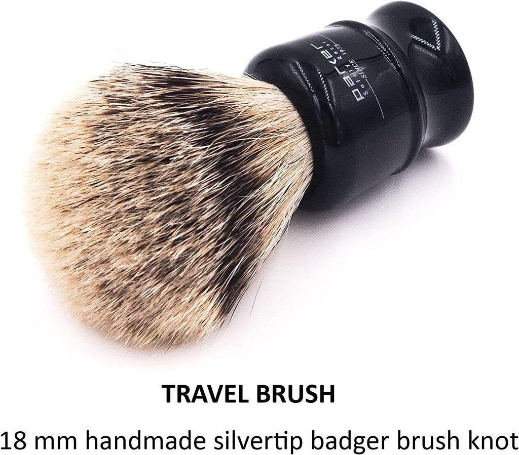 100% Silvertip Travel Shave Brush with Case, Black S914153