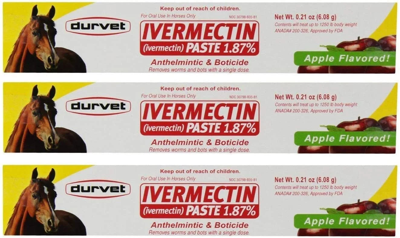 3 Pack 0.21 oz Apple Flavored Horse Dewormer Paste S878994