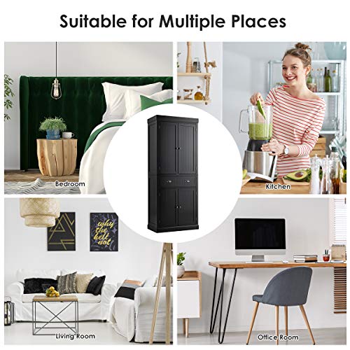72" Gray Storage Cabinet with Doors and Adjustable Shelves N6838