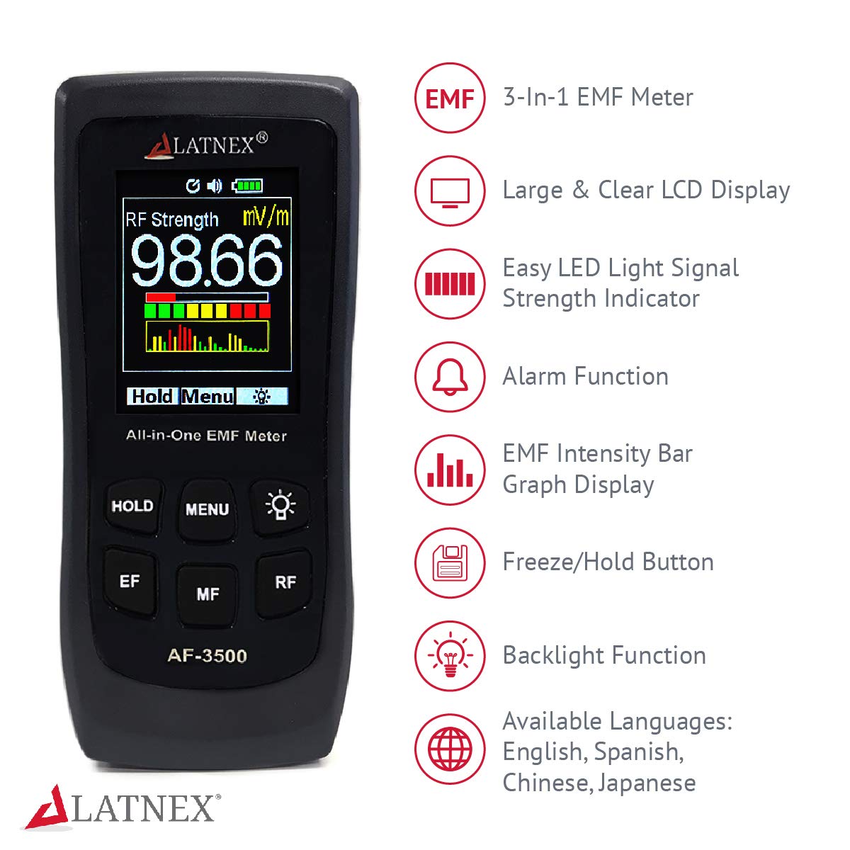 EMF Meter RF Detector with Calibration Certificate C783