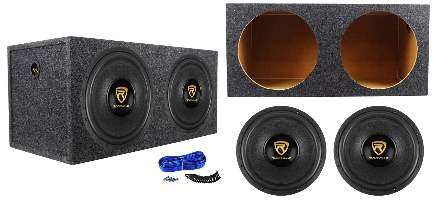 15" 10,000w Car Audio Subwoofers with Sealed Sub Box Enclosure F9397