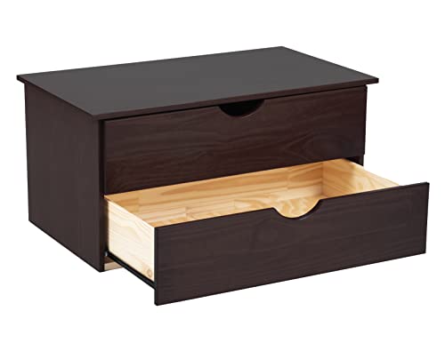 Black 2-Drawer Solid Wood Chest J599