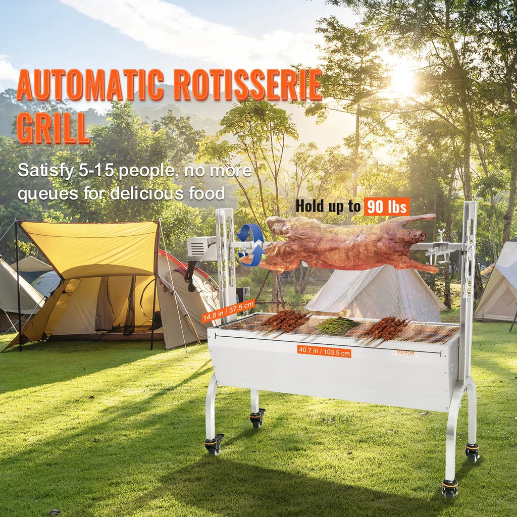 50W 90lbs Rotisserie BBQ Grill T360018
