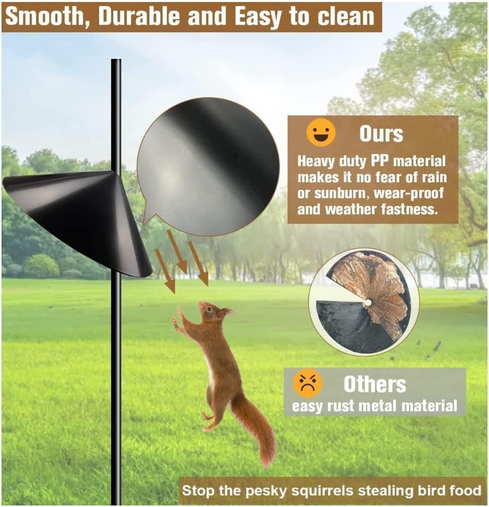 14 Inch Wide Squirrel Baffle for Bird Feeder Pole, PP Squirrel Proof Baffle (2 Pack) E4219