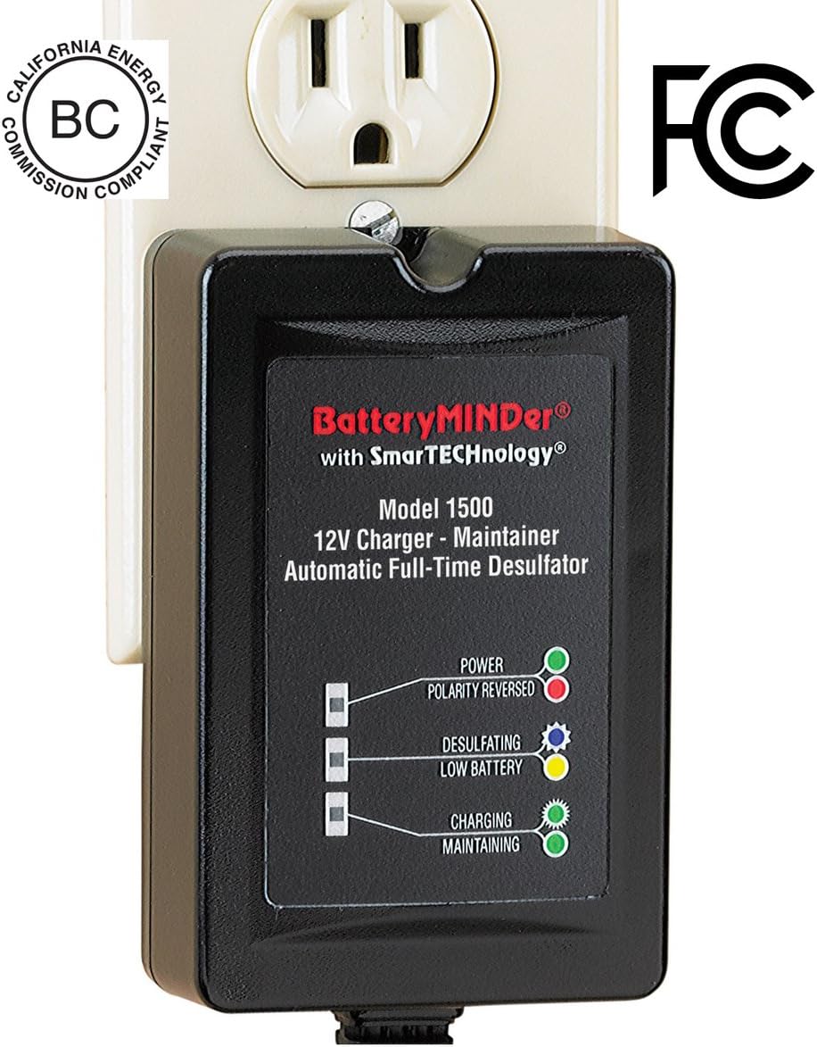 12 Volt 1.5 Amp Battery Charger Maintainer Desulfator D7840