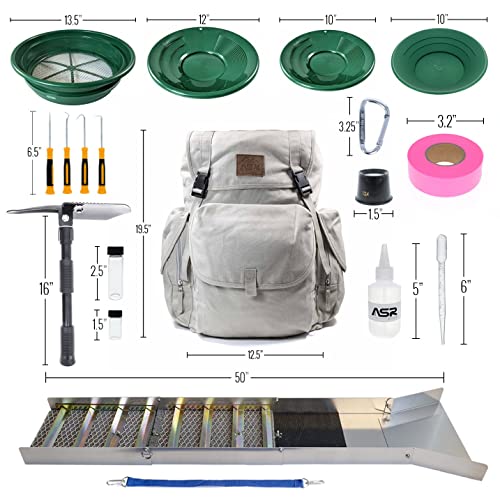 50" Folding Sluice Box with Backpack Gold Prospecting Kit C2098