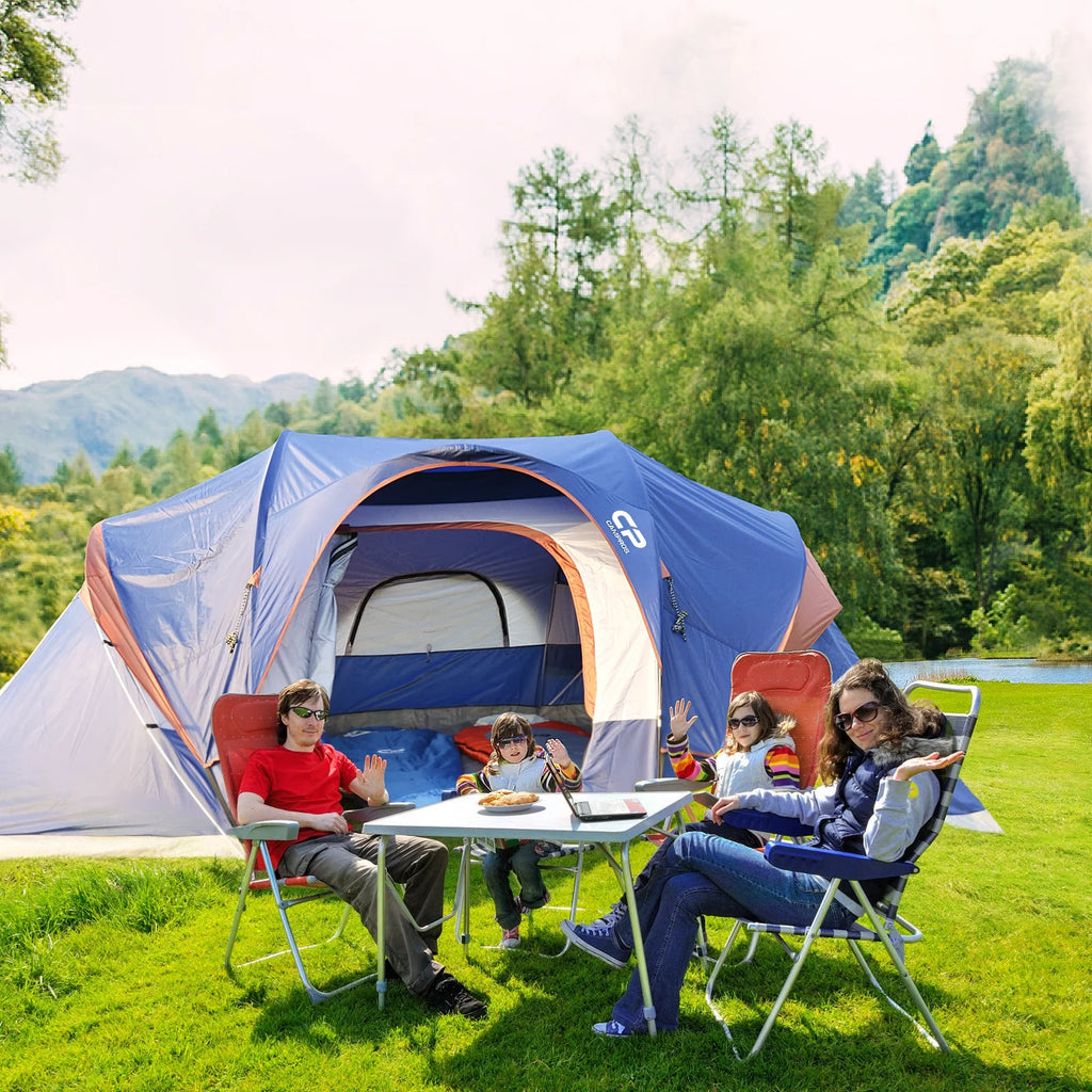 9 Person Waterproof Camping Tent Blue R886050
