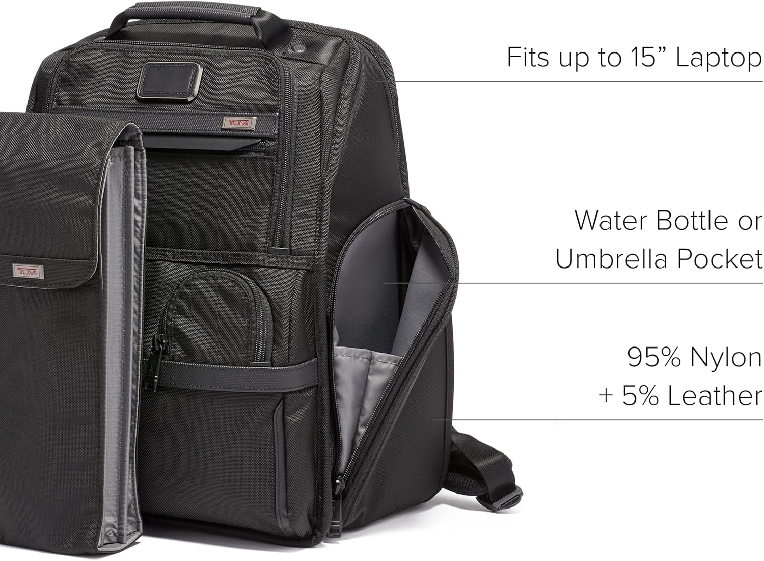 Black Ballistic Nylon Laptop Backpack P340