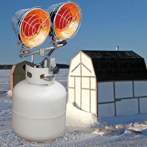 Silver Double Burner 30,000 BTU Propane Gas Tank Top Heater L7959