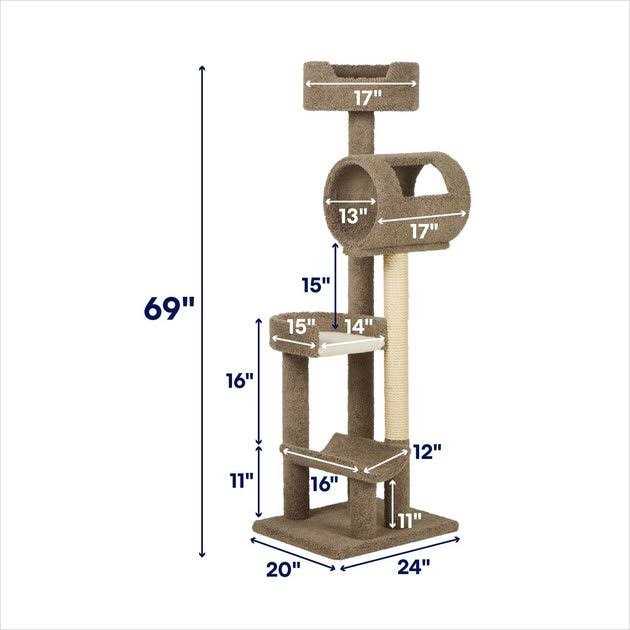 69-in Real Carpet Wooden Cat Tree X579