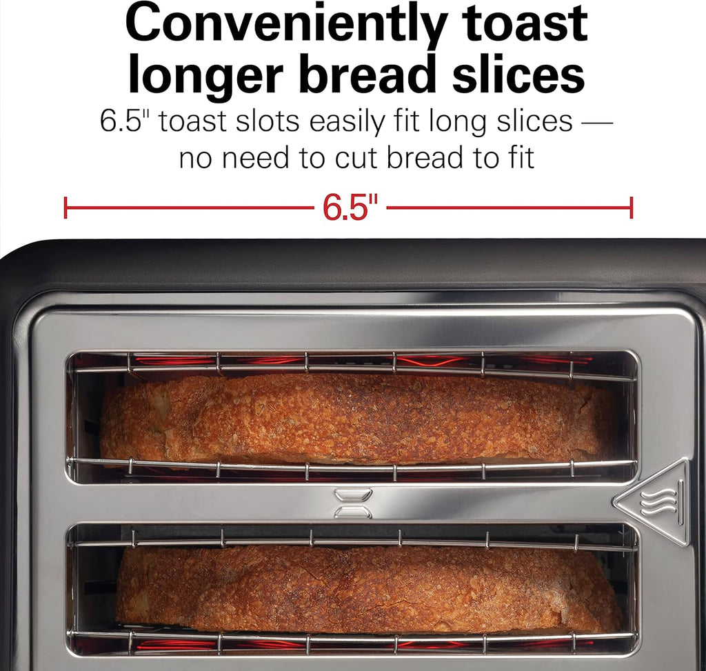 2 Slice Slot Toaster with Extra Long & Wide Slots, Matte Black and Stainless Steel N7906