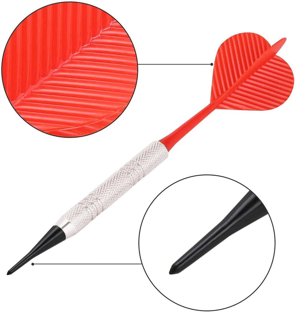 12 Pcs Dart with Plastic Soft Tip Points E569036