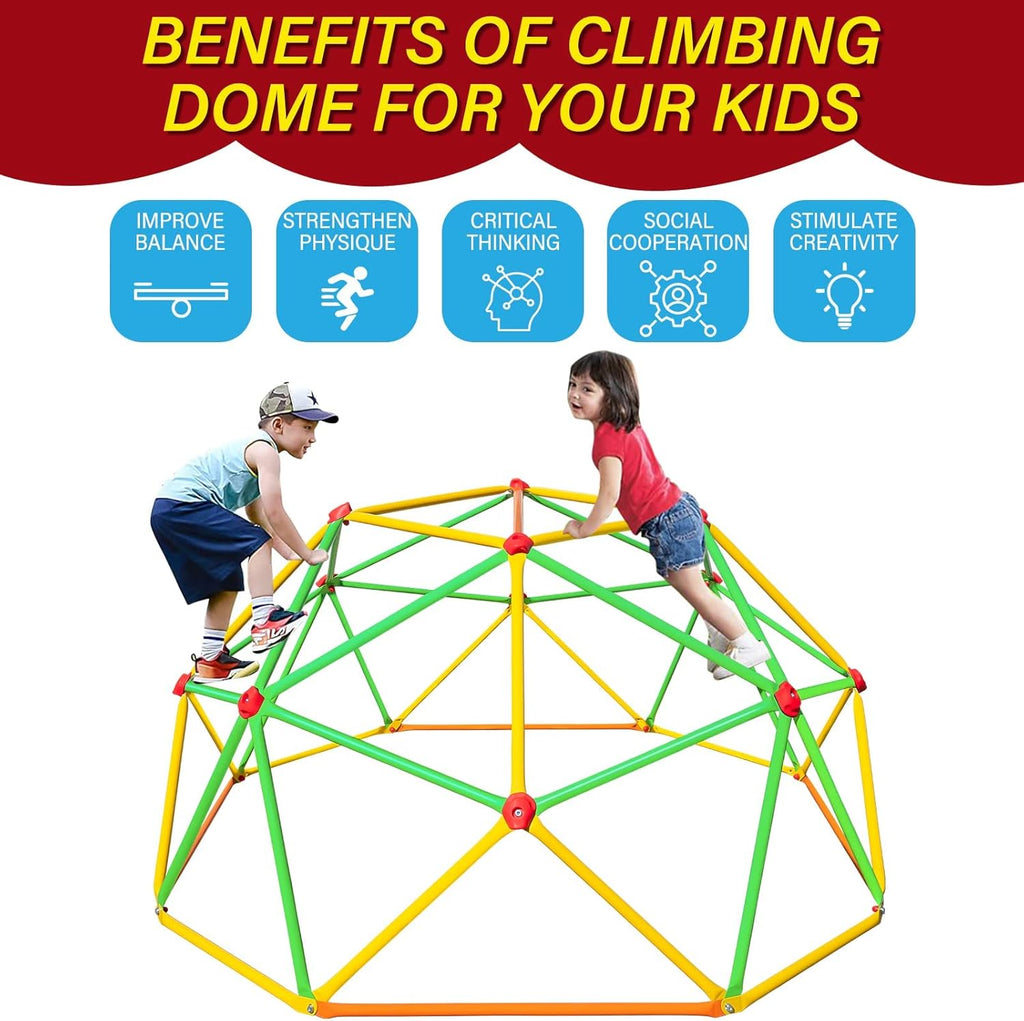 6FT Geometric Dome Climber for Kids Outdoor Jungle Gym Monkey Bars T663