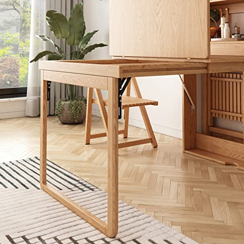 Wall Mounted Wooden Fold Out Table with Storage Shelf R9164