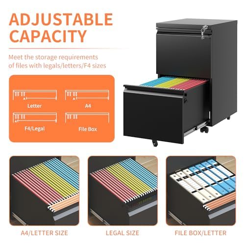 White 3-Drawer Mobile File Cabinet with Lock I15928