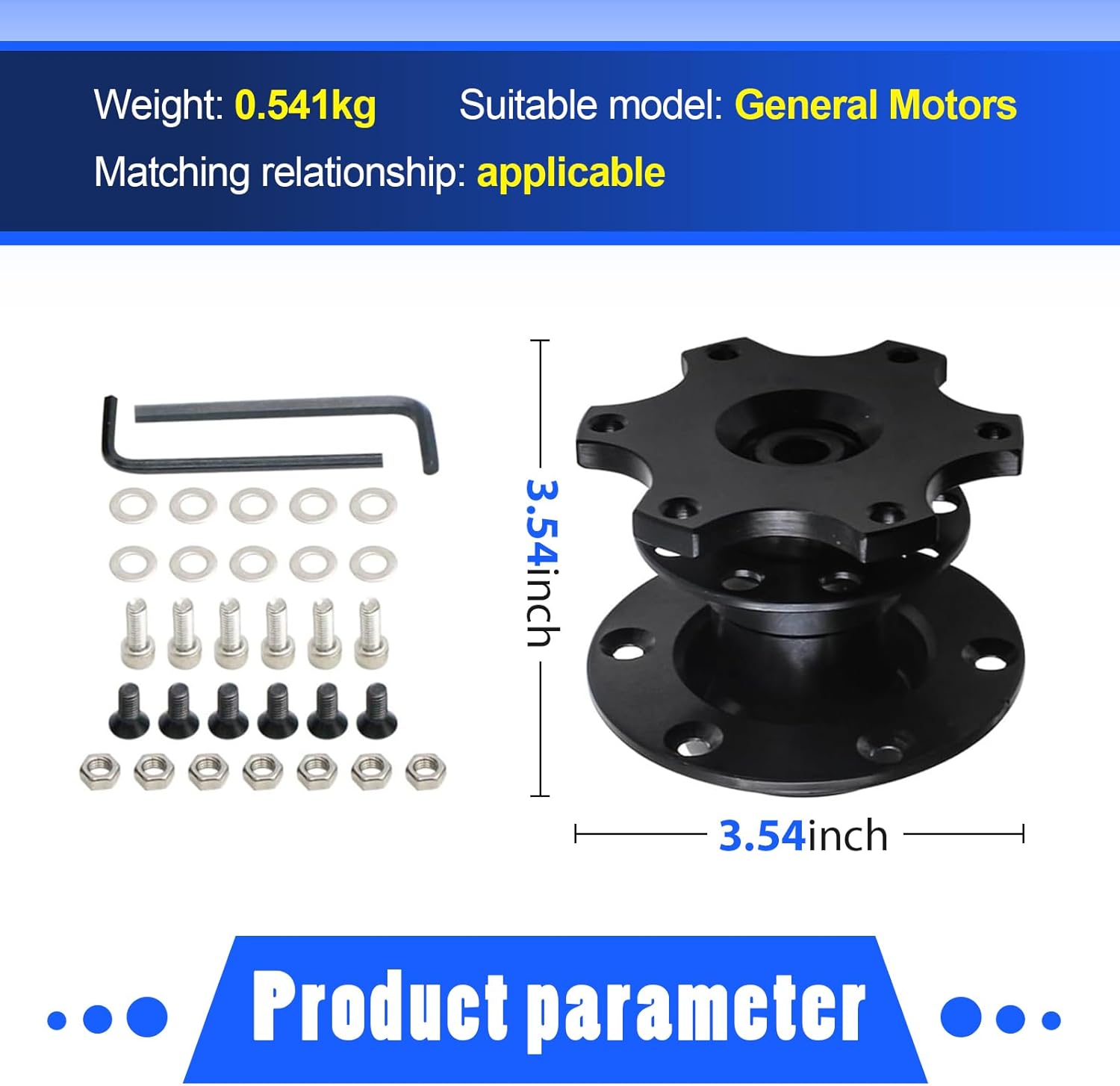 Black 6 Hole Quick Release Steering Wheel Hub Adapter X172462