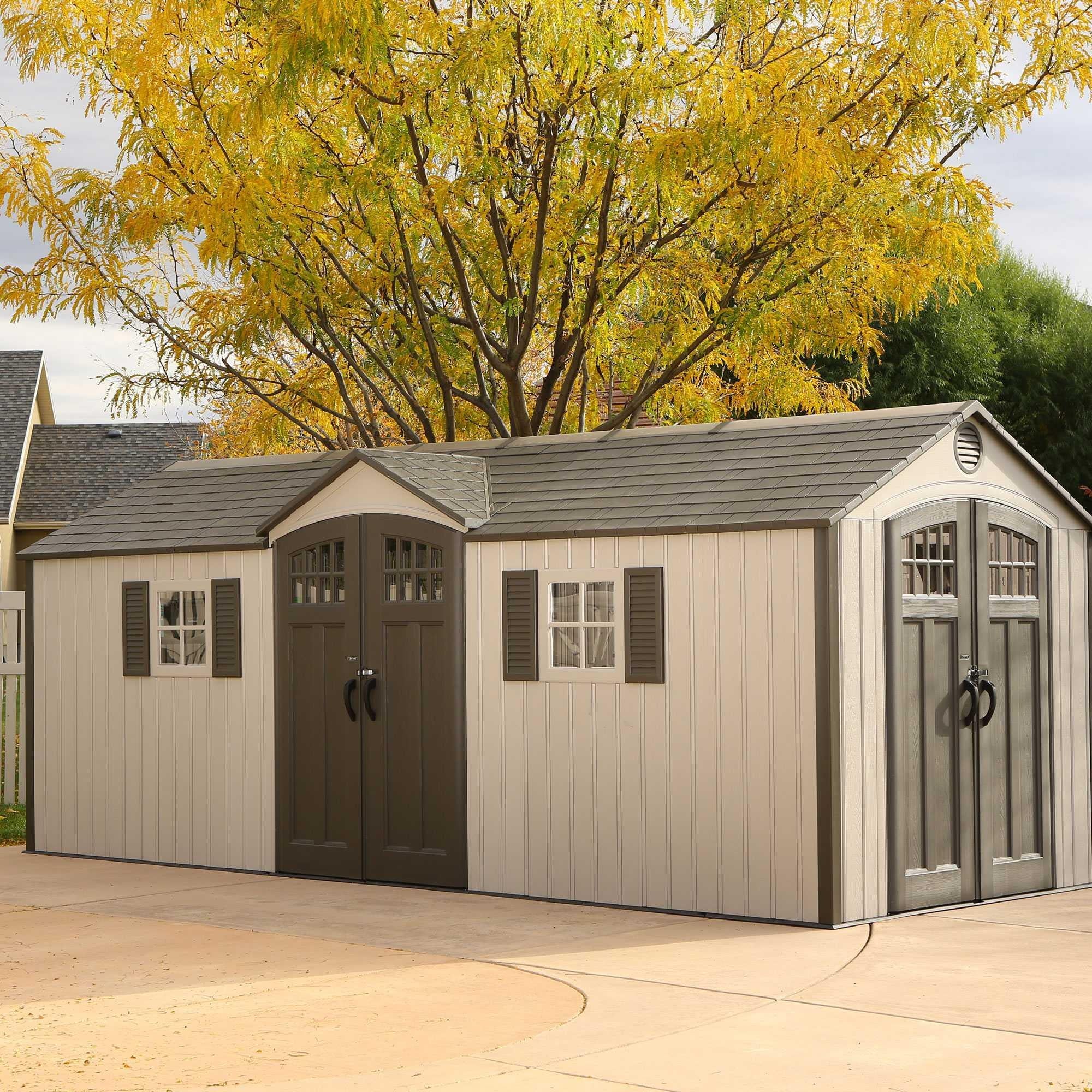 20 ft. x 8 ft. Outdoor Storage Shed Desert Sand H310272