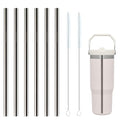 6 Pack Stainless Steel Straws with 2 Straw Cleaner Brushes D778