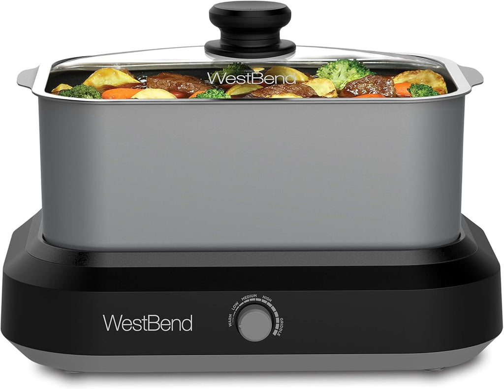 5-Quart Silver Non-stick Slow Cooker T7483