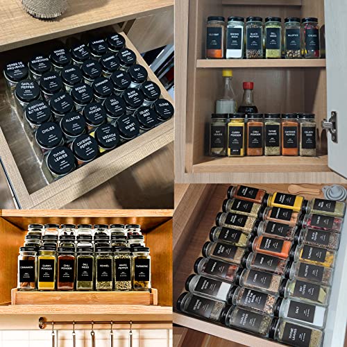 24 Pcs 4oz Glass Spice Jars with Black Metal Caps B6418