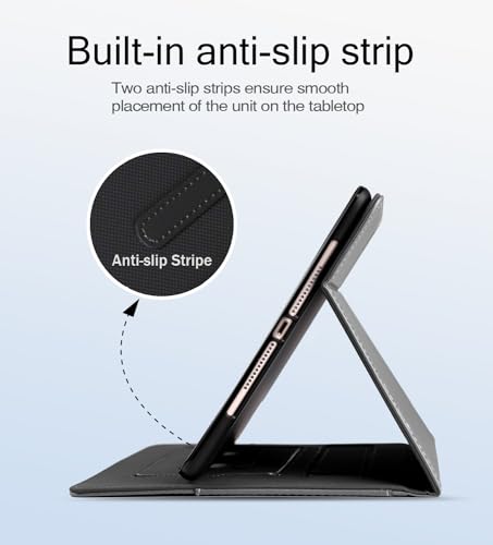 Black Protective Folio Stand Cover for iPad 10.2 Inch 9th/8th/7th Generation and iPad 10.5 Inch Air/Pro 3rd B421
