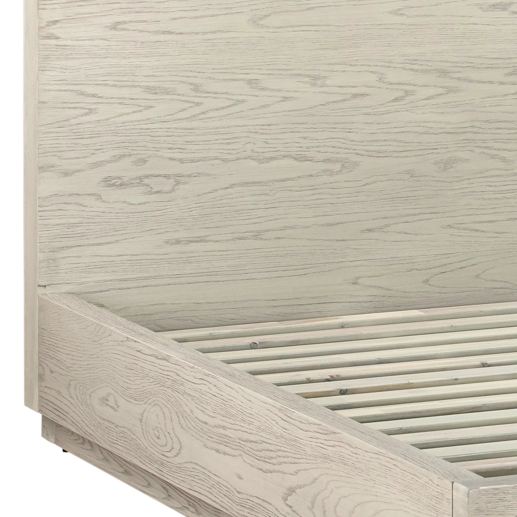 Grey Oak Wood Queen Platform Bed Frame Q120