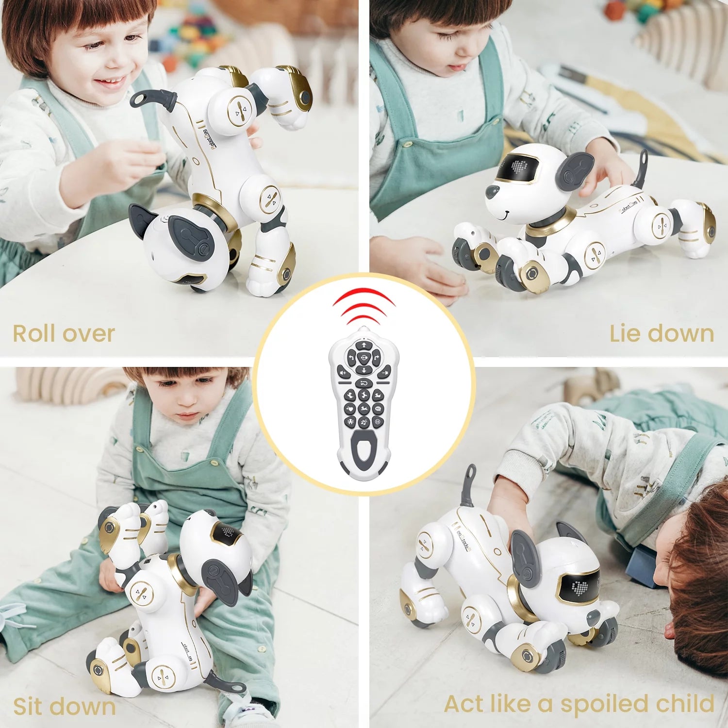 Gold Robot Dog Interactive Robot Pet D615