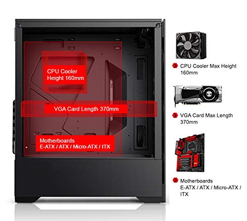 Gaming PC ATX Case with 6 x 120mm ARGB Fans and USB3.0 B112751