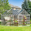 10' x 16' Walk-in Greenhouse with Aluminum Frame and Adjustable Roof Vent J4958