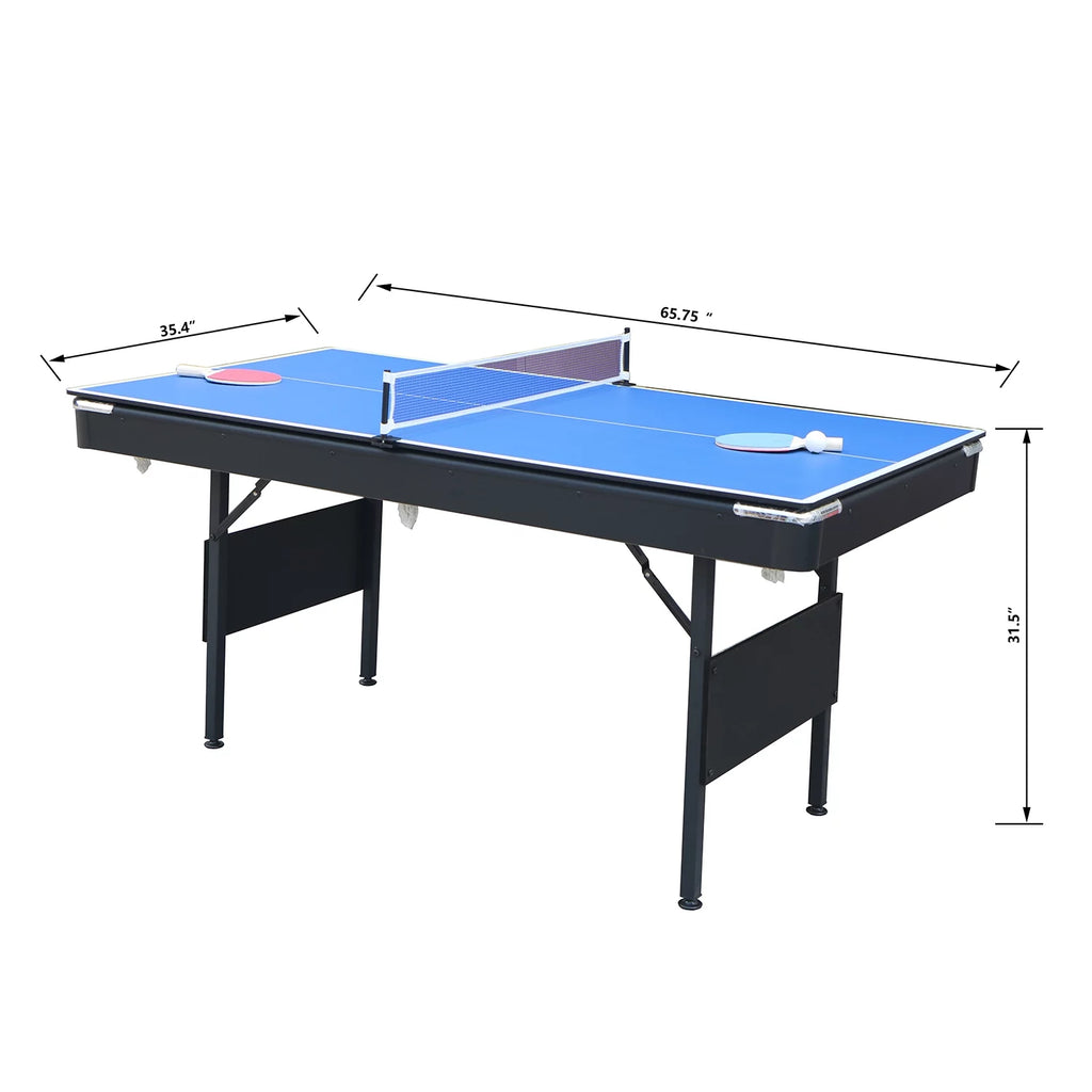 5.5 ft Folding Billiards Table with Blue Felt D7456