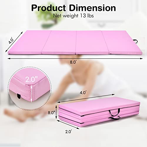 4' x 8' x 2" Folding Exercise Mat with Carry Handles T63523