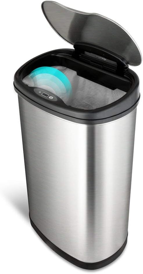 Silver Motion Sensor Trash Can S27843