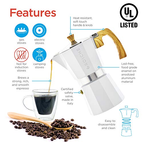 Black 5 oz Stovetop Espresso Maker Moka Pot J3265
