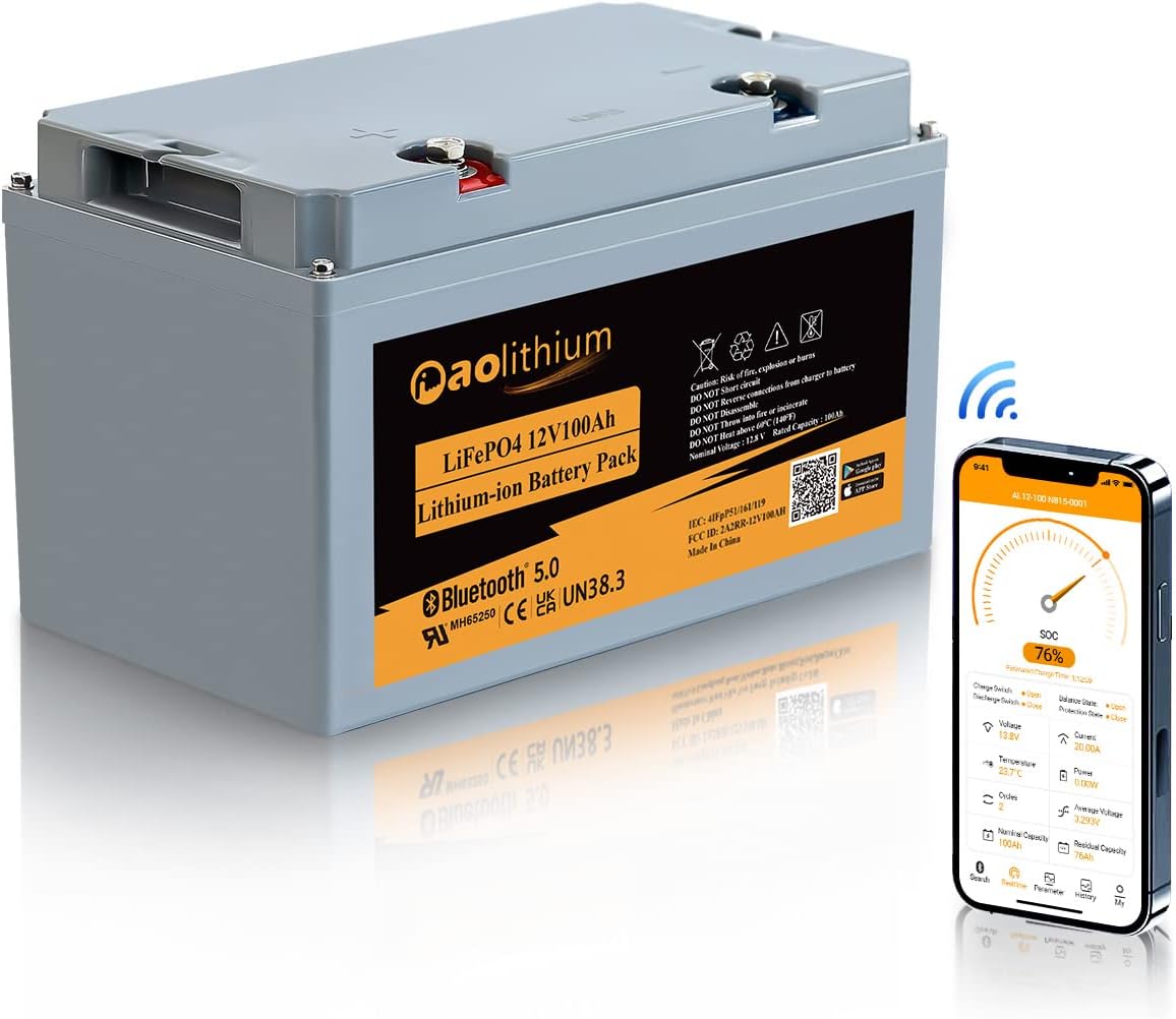 100ah 12V LiFePO4 Battery with Bluetooth L742060