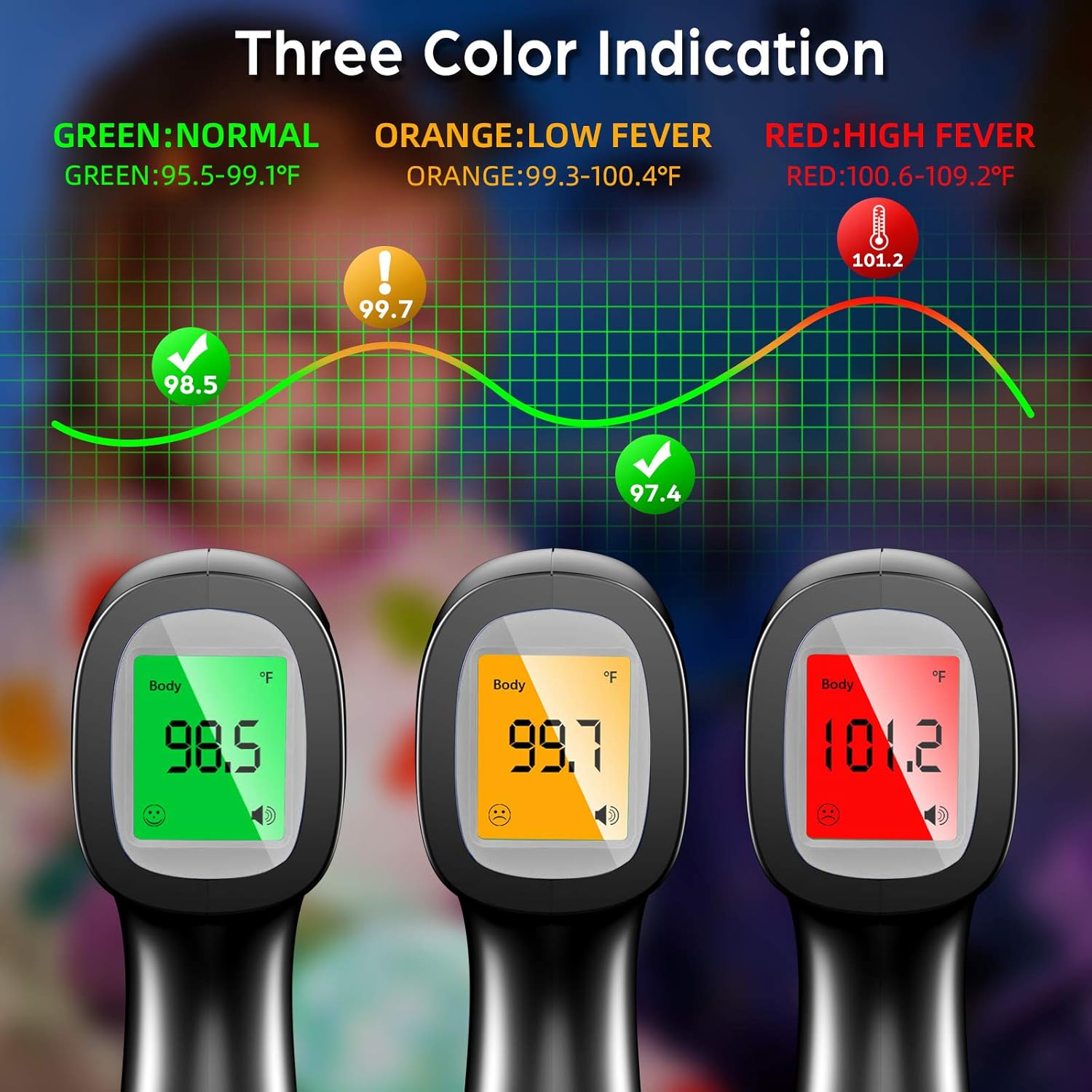 Touchless Infrared Digital Thermometer, Black J311445