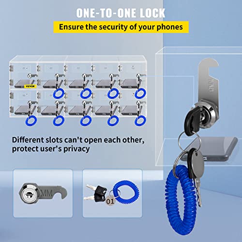 20 Slots Acrylic Wall-Mounted Cabinet with Door Locks and Keys Z2861