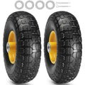 10-Inch Solid Rubber Flat Free Tubeless Tires and Wheels, 2-Pack G974