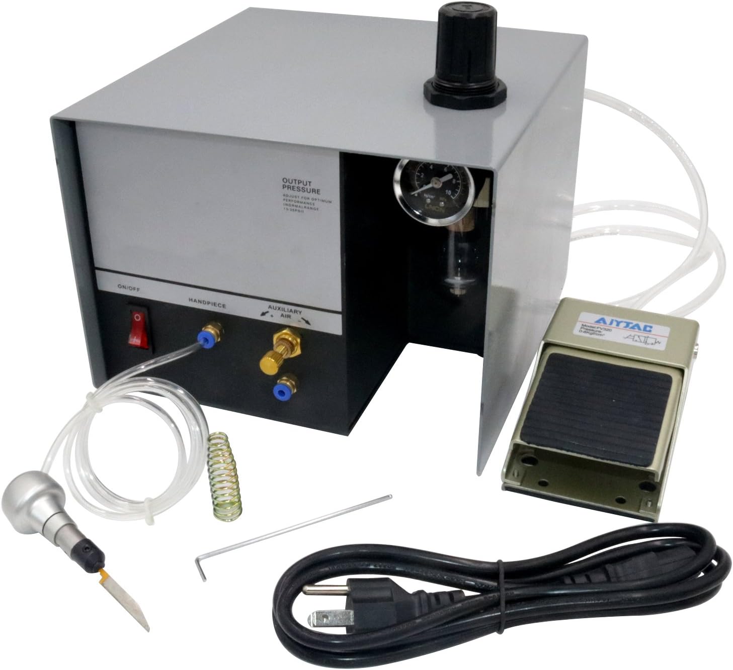 Single-Head Pneumatic Engraving Machine 1400 RPM Adjustable Speed 60Hz 80W E2174