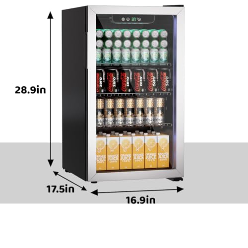 Compact Freestanding Beverage Refrigerator and Skincare Fridge, 0.9 Cu Ft Mini Fridge with Reversible Mirrored Front Door P50659