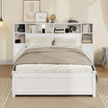 Twin Size Wood Storage Platform Bed with 6 Drawers and Bookcase Headboard U355943