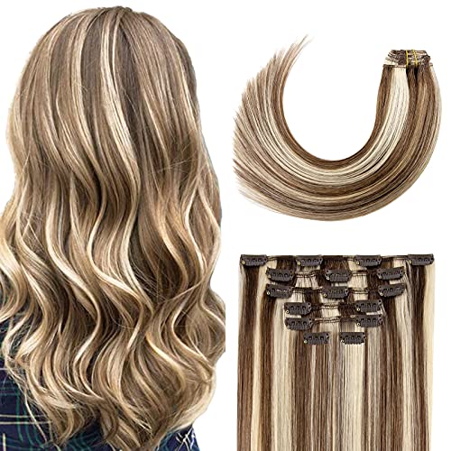 70G Dark Brown 100% Remy Human Hair Clip in Extensions 22 Inch T75668